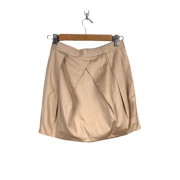 J Crew Tan Beige Lunette Tulip Pleated Mini Skirt 2 XS Extra Small - Picture 4 of 10